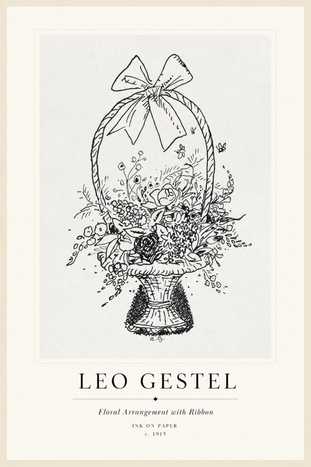 Leo Gestel Floral Arrangement with Ribbon No1 - Poster
