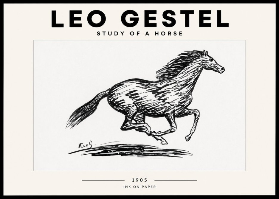 Leo Gestel Study of a Horse No2 - Poster