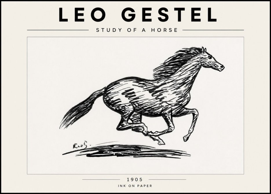 Leo Gestel Study of a Horse No6 - Poster
