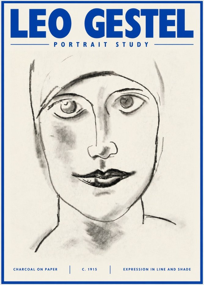 Leo Gestel Portrait Study I No6 - Poster
