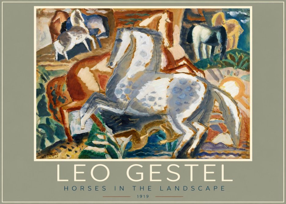 Leo Gestel Horses in the Landscape No2 - Poster