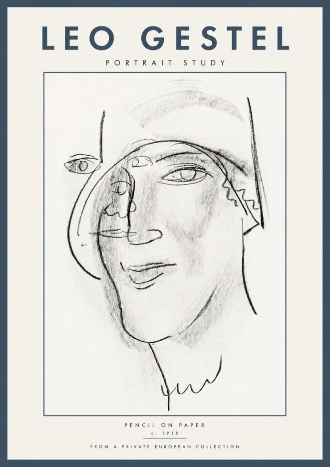 Leo Gestel Portrait Study II No5 - Poster
