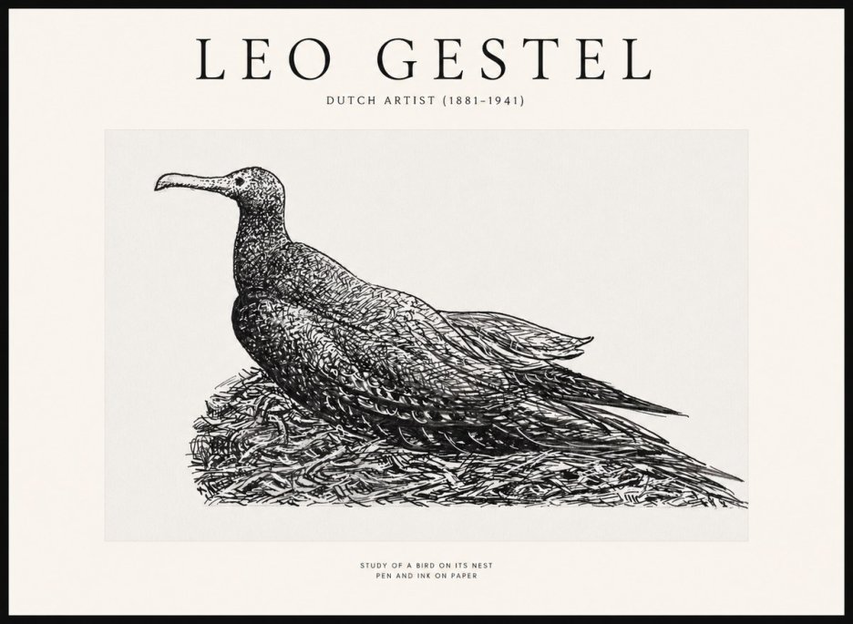 Leo Gestel Study of a Bird on Its Nest No1 - Poster
