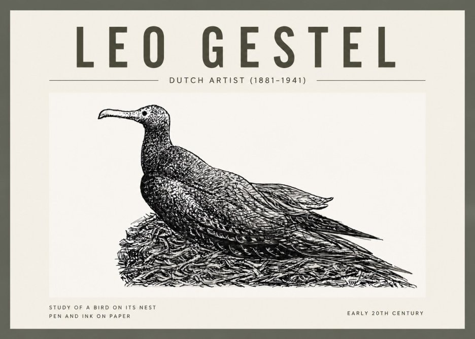 Leo Gestel Study of a Bird on Its Nest No4 - Poster