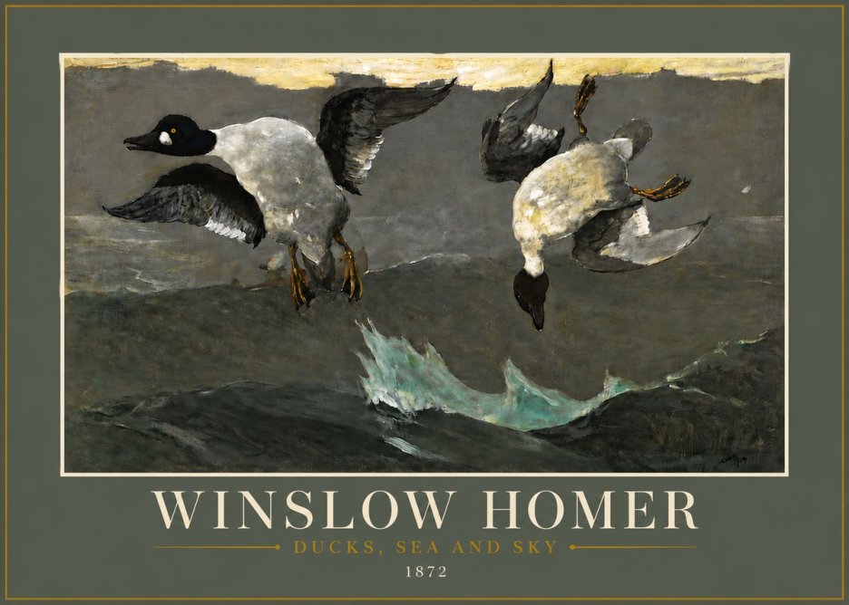 Winslow Homer Ducks, Sea and Sky No6 - Poster