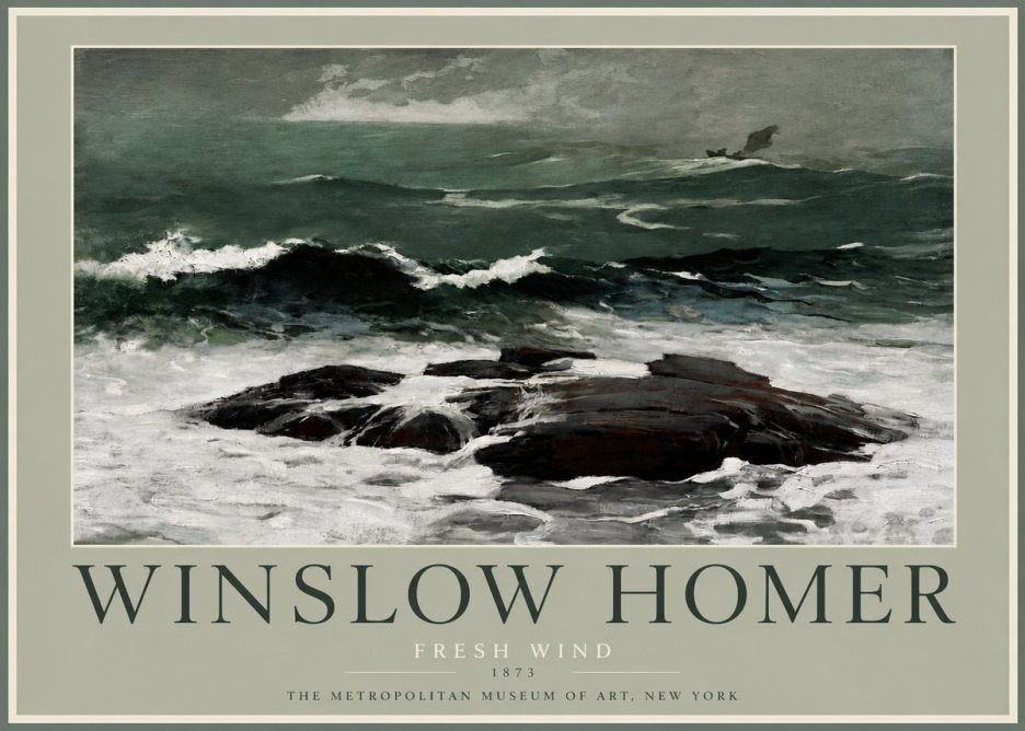 Winslow Homer Fresh Wind No2 - Poster