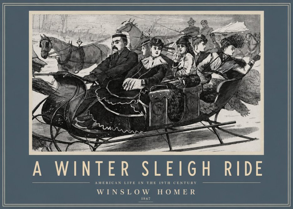 Winslow Homer A Winter Sleigh Ride - American Life in the 19Th Century No3 - Poster