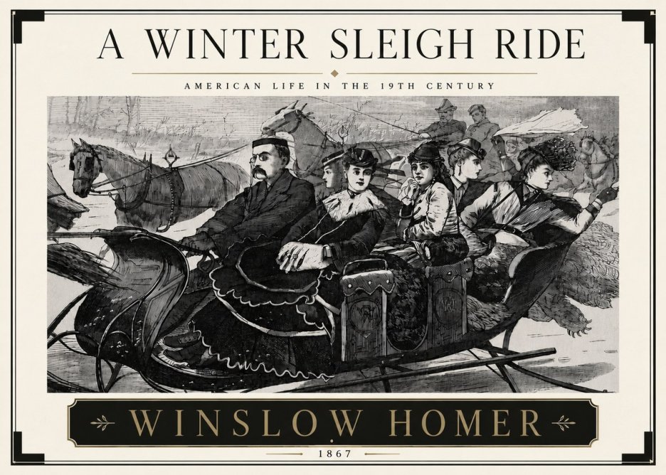 Winslow Homer A Winter Sleigh Ride - American Life in the 19Th Century No5 - Poster