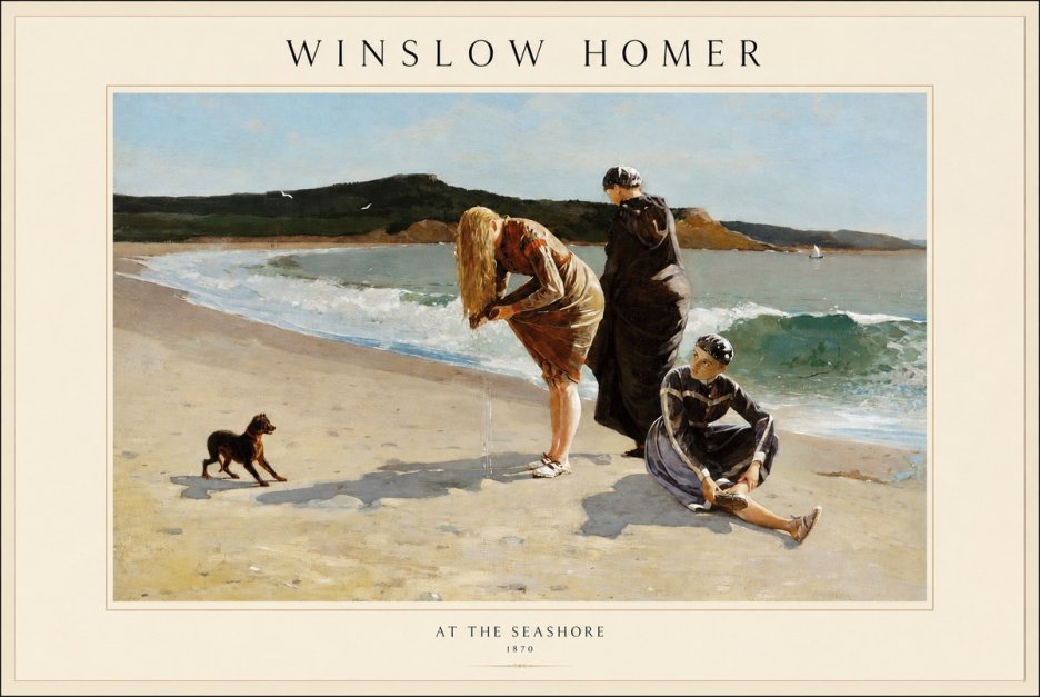 Winslow Homer At the Seashore No1 - Poster