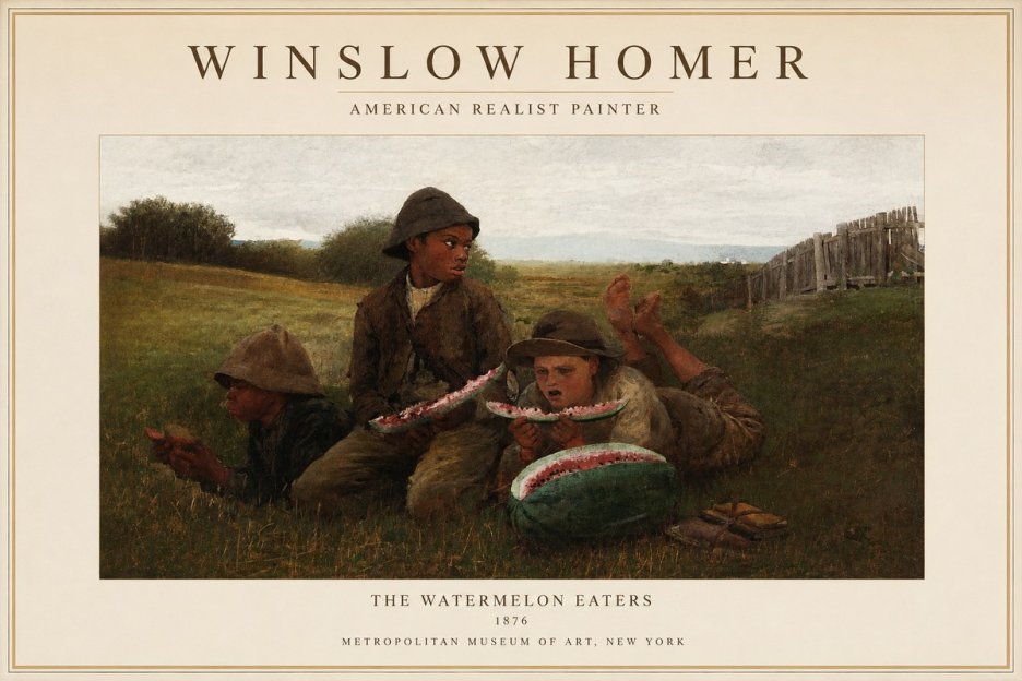 Winslow Homer The Watermelon Eaters No1 - Poster