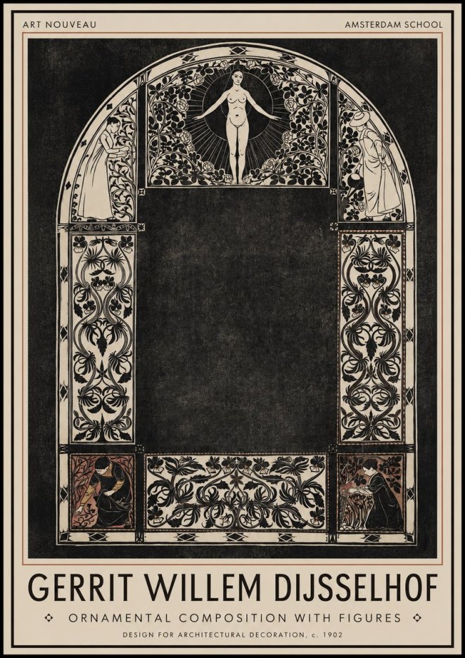 Gerrit Willem Dijsselhof Ornamental Composition with Figures No1 - Poster