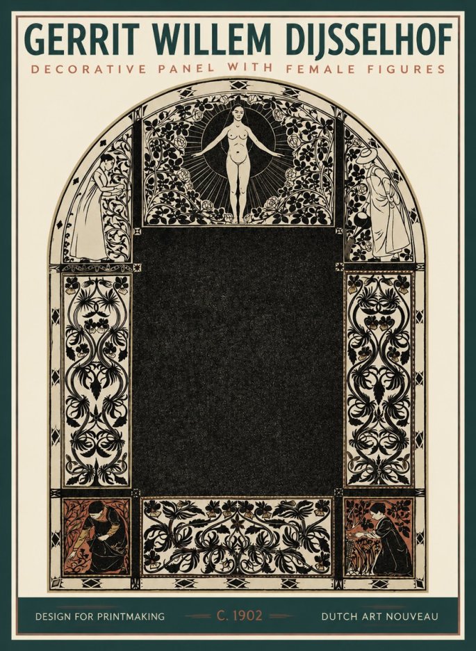 Gerrit Willem Dijsselhof Ornamental Composition with Figures No3 - Poster