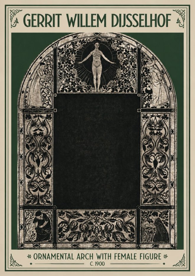 Gerrit Willem Dijsselhof Ornamental Composition - Design for a Printed Panel No4 - Poster
