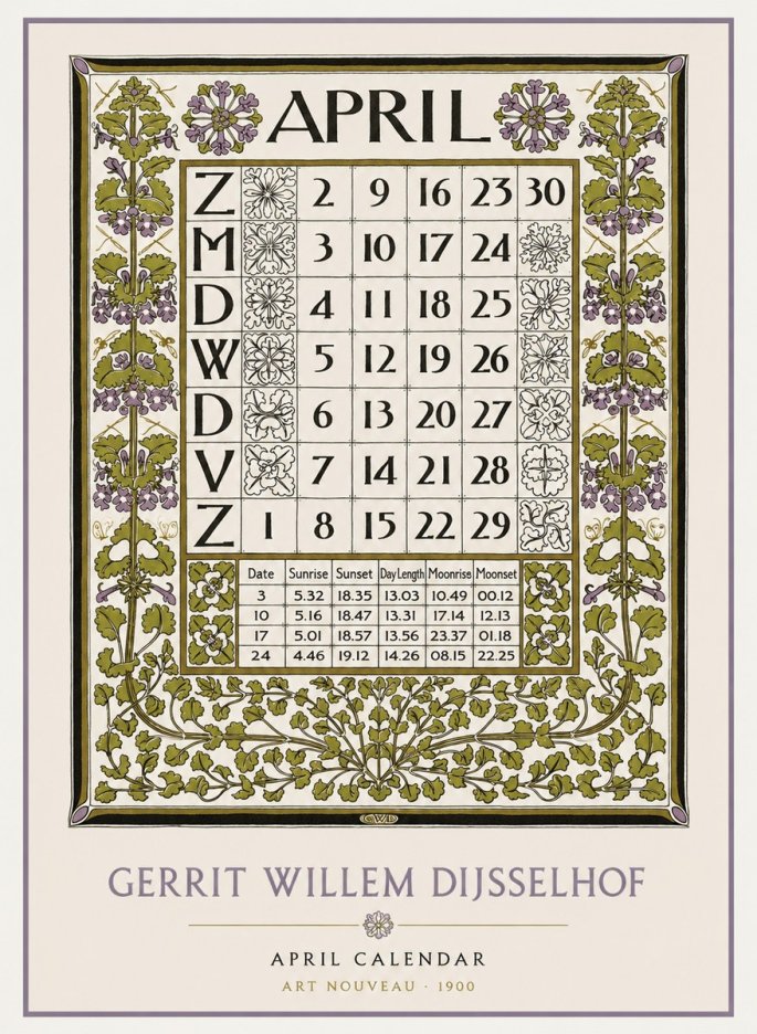 Gerrit Willem Dijsselhof April No2 - Poster