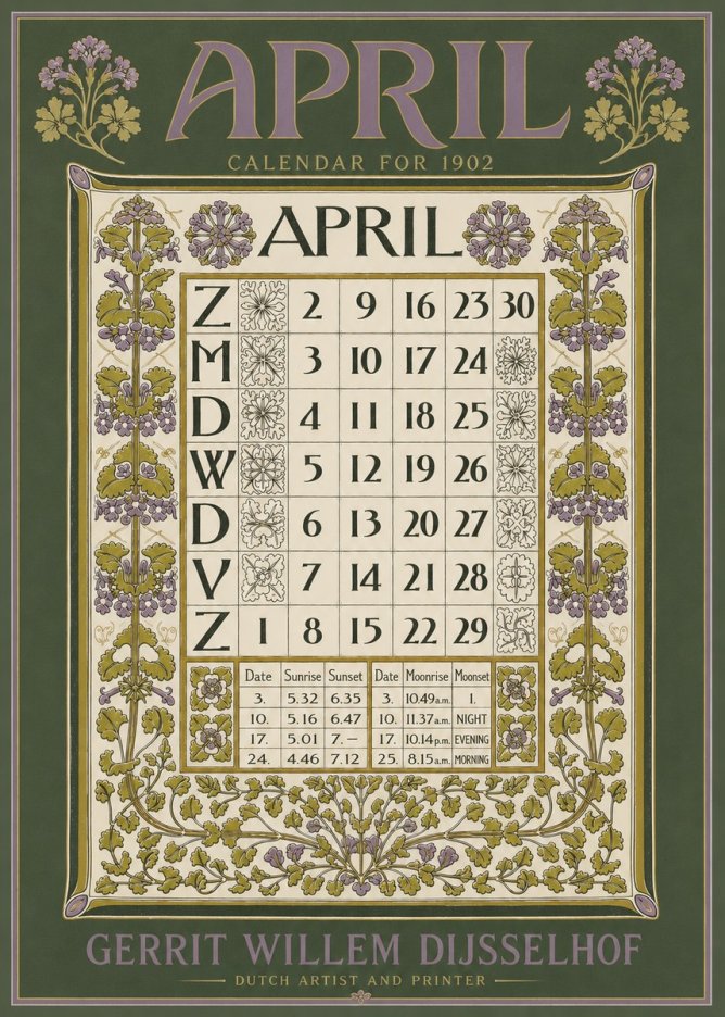 Gerrit Willem Dijsselhof April No5 - Poster