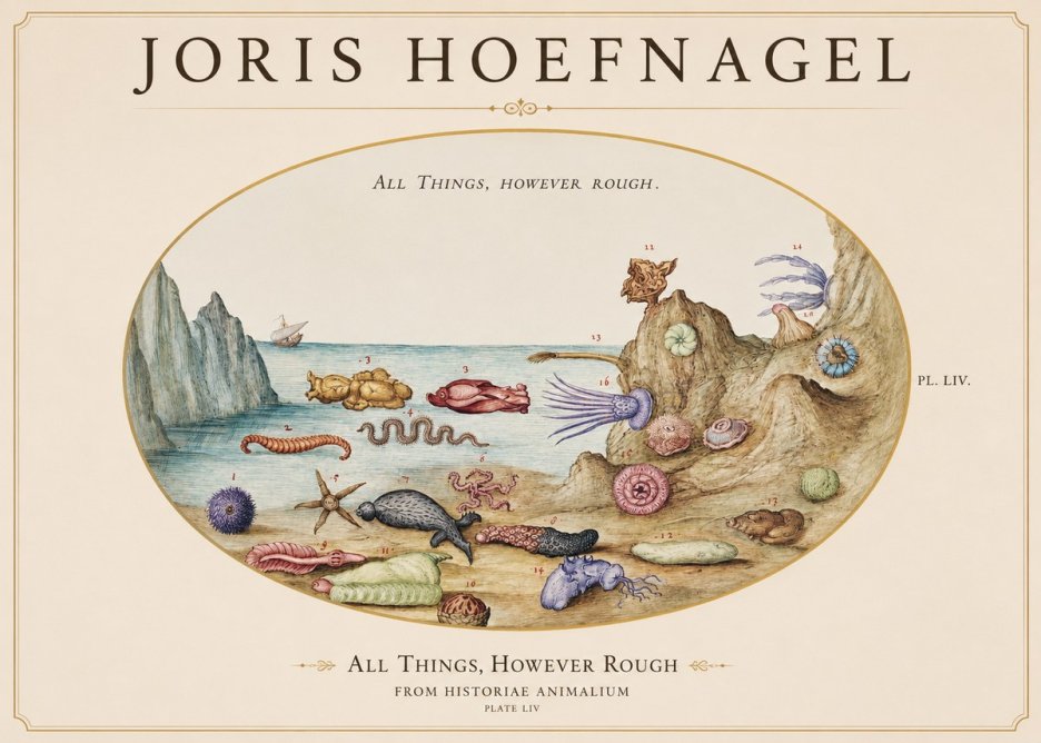 Joris Hoefnagel Totvs Echinvs Asper. Plate Liv No2 - Poster