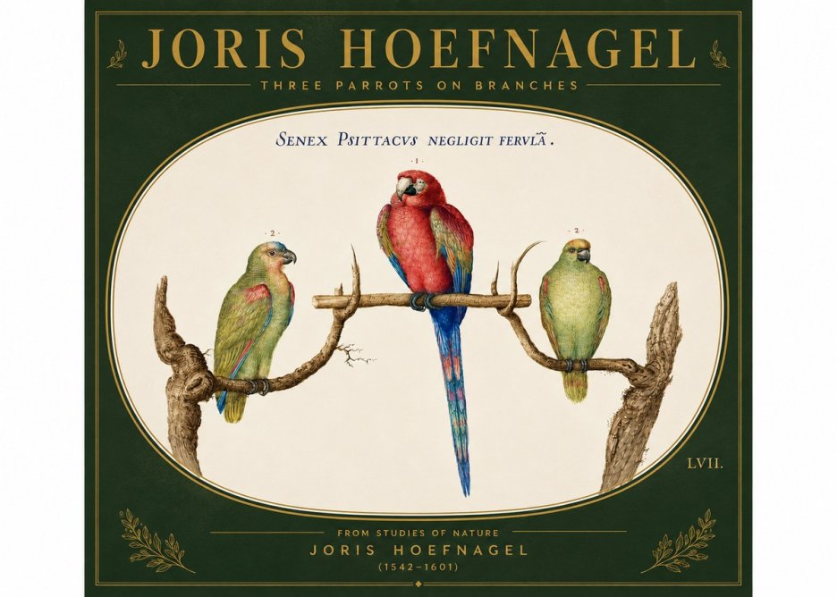 Joris Hoefnagel Three Parrots No6 - Poster