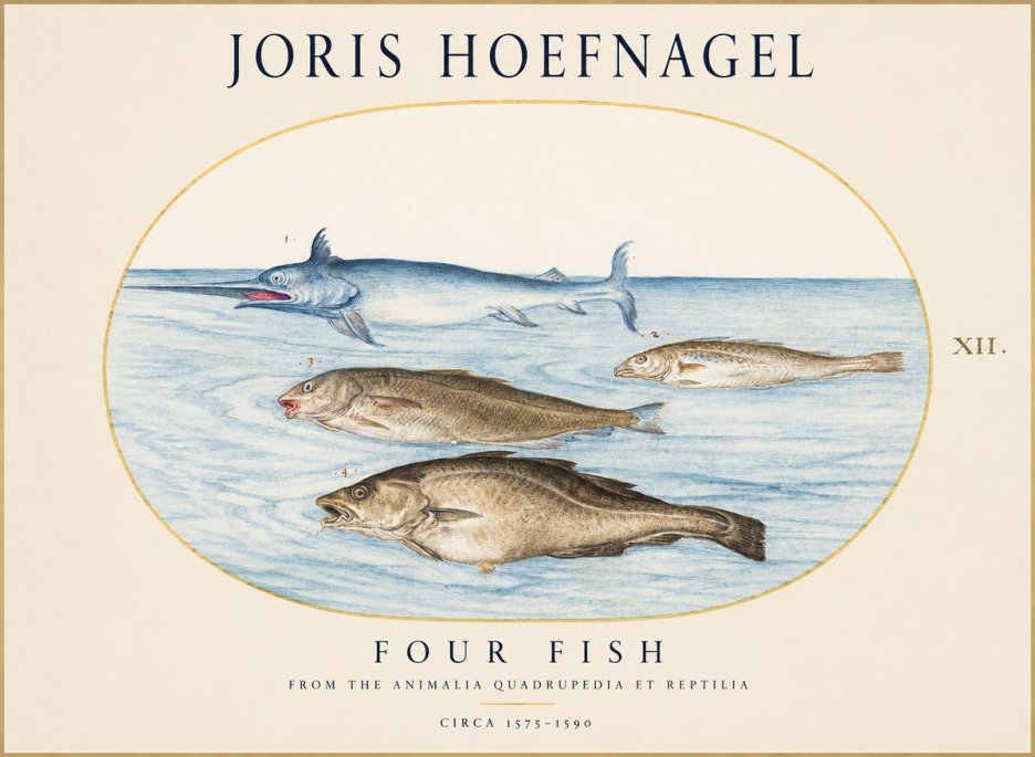 Joris Hoefnagel Four Fish No1 - Poster