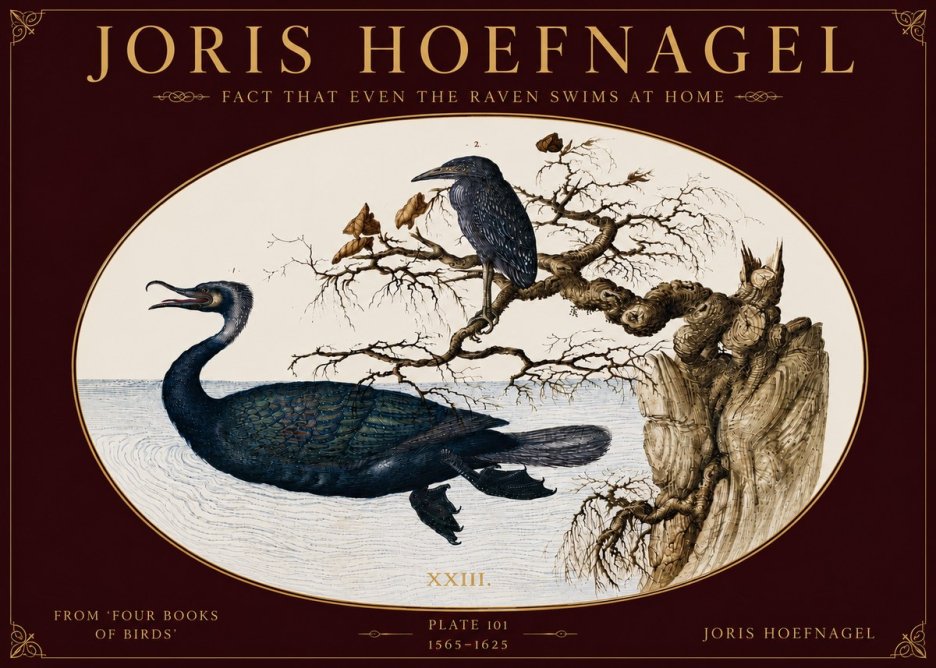 Joris Hoefnagel Fact That Even the Raven Swims at Home No5 - Poster