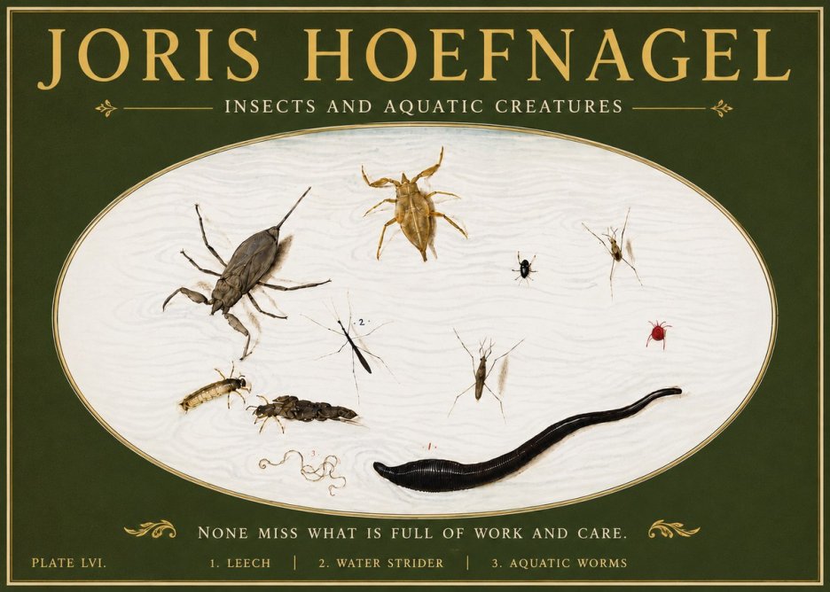 Joris Hoefnagel Insects and Aquatic Creatures No6 - Poster