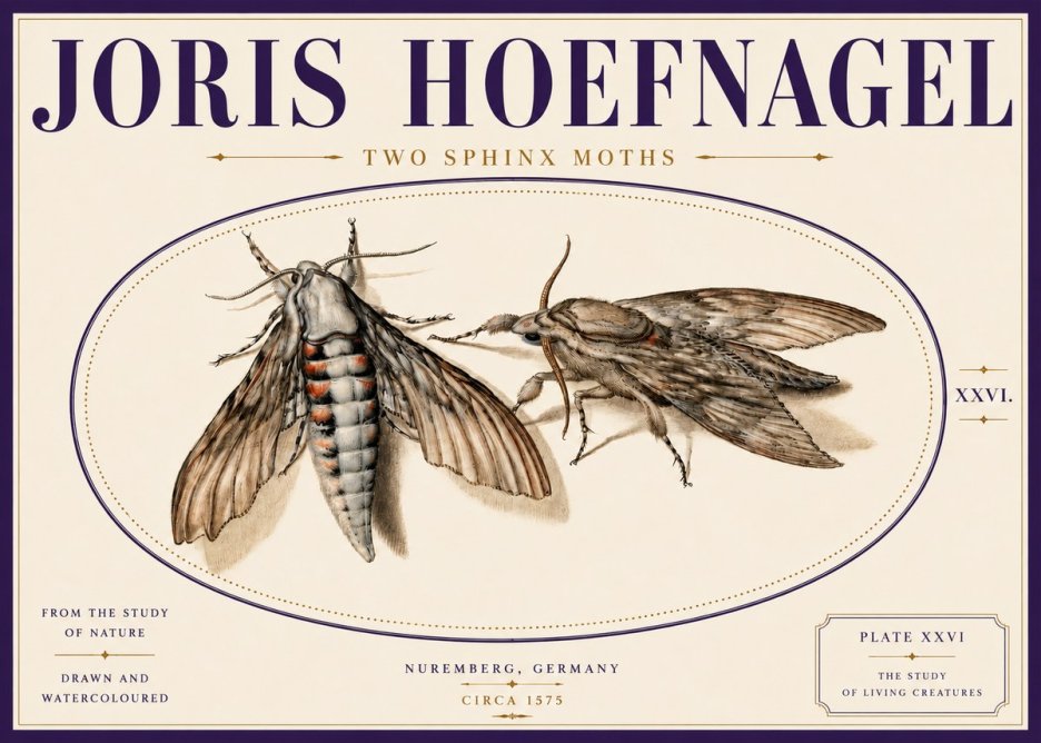Joris Hoefnagel Two Sphinx Moths No5 - Poster