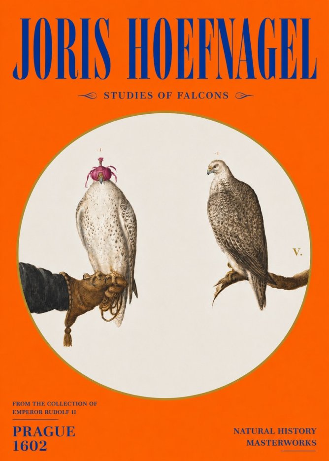 Joris Hoefnagel Studies of Falcons No4 - Poster