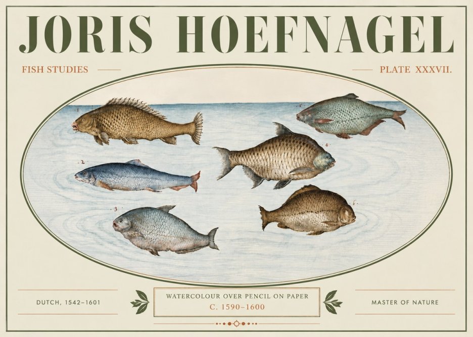 Joris Hoefnagel Six Freshwater Fish No5 - Poster