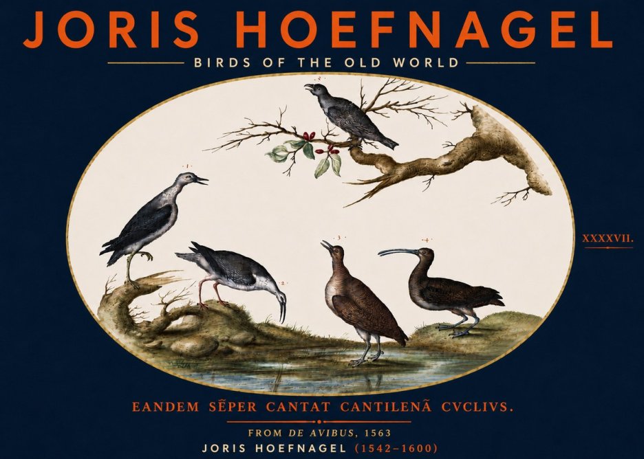 Joris Hoefnagel Birds of the Old World No5 - Poster