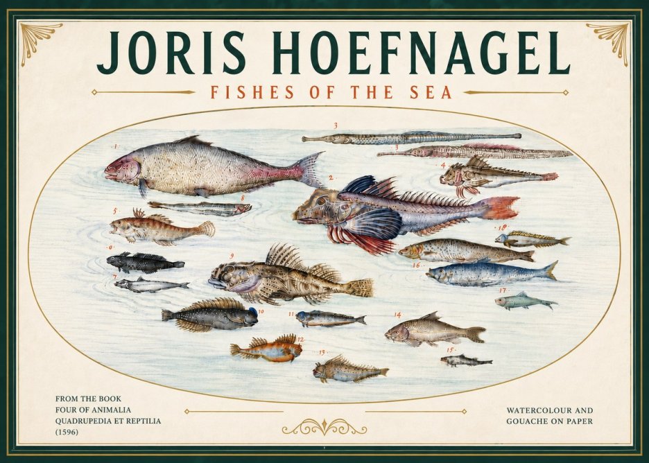 Joris Hoefnagel Fishes of the Sea III No6 - Poster