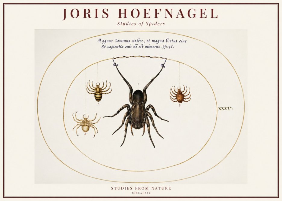 Joris Hoefnagel Study of Spiders No6 - Poster