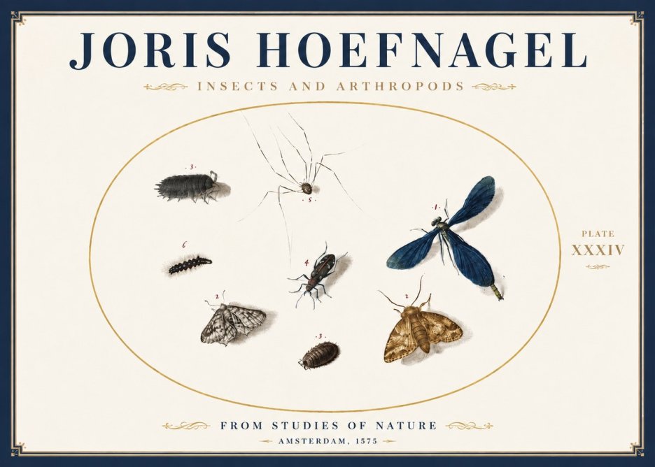 Joris Hoefnagel Insects and Arthropods No4 - Poster
