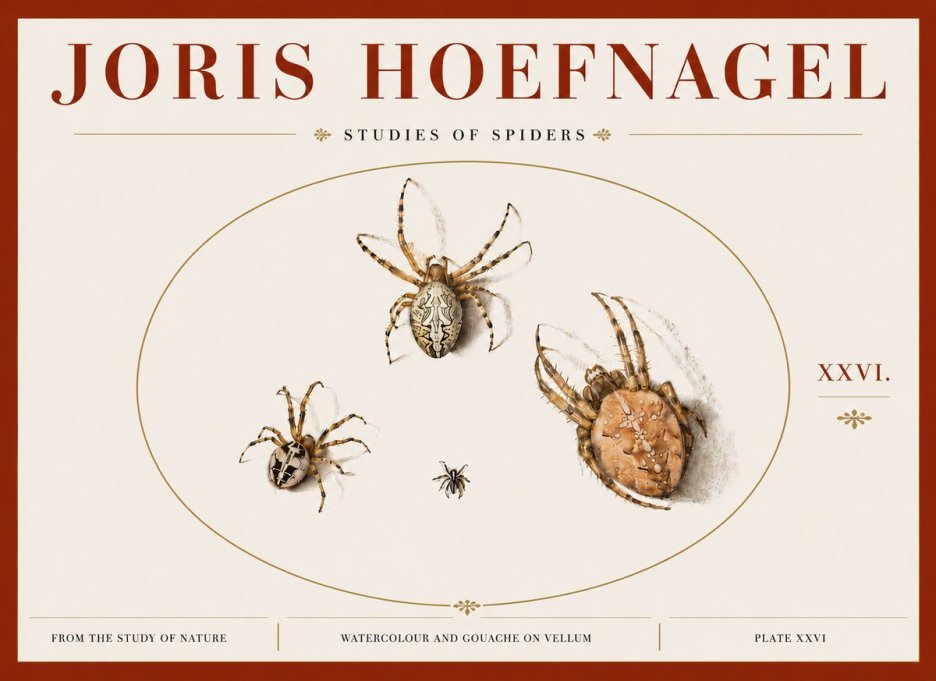 Joris Hoefnagel Studies of Spiders III No5 - Poster