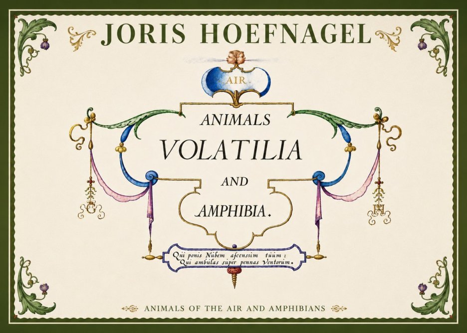 Joris Hoefnagel Animals Volatilia and Amphibia. No5 - Poster