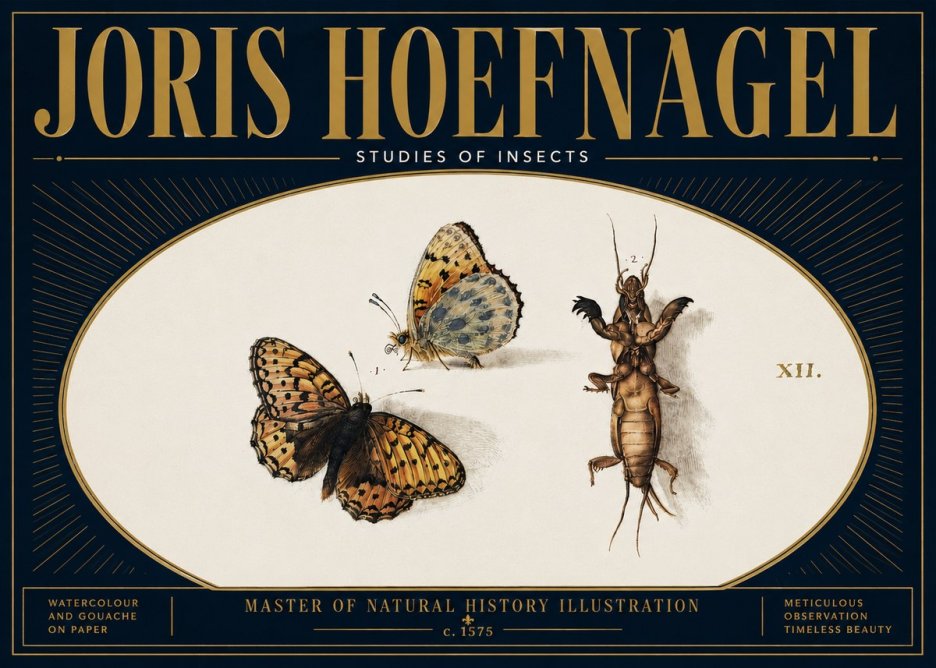 Joris Hoefnagel Studies of Insects Xii No6 - Poster