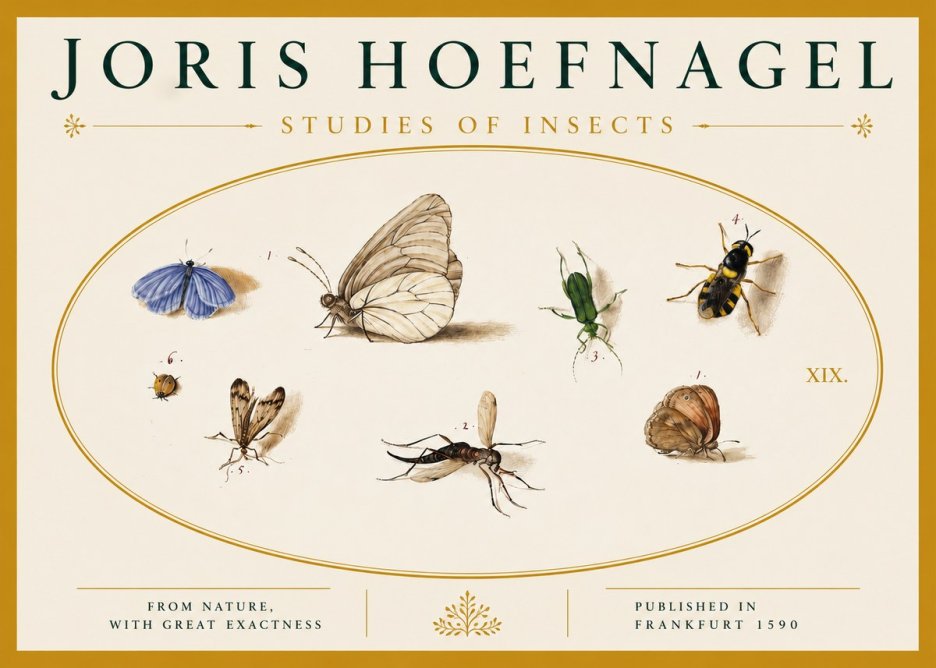 Joris Hoefnagel Studies of Insects V No4 - Poster