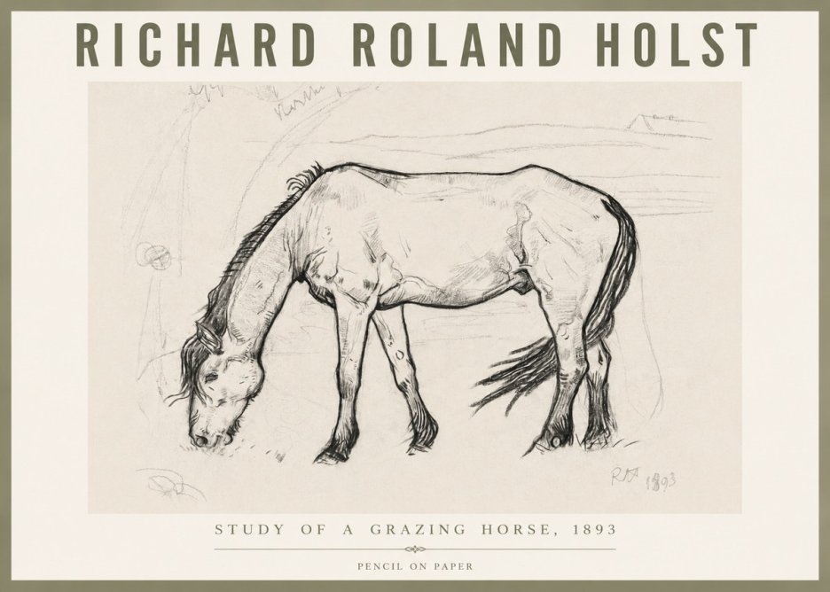 Richard Roland Holst Study of a Grazing Horse No6 - Poster