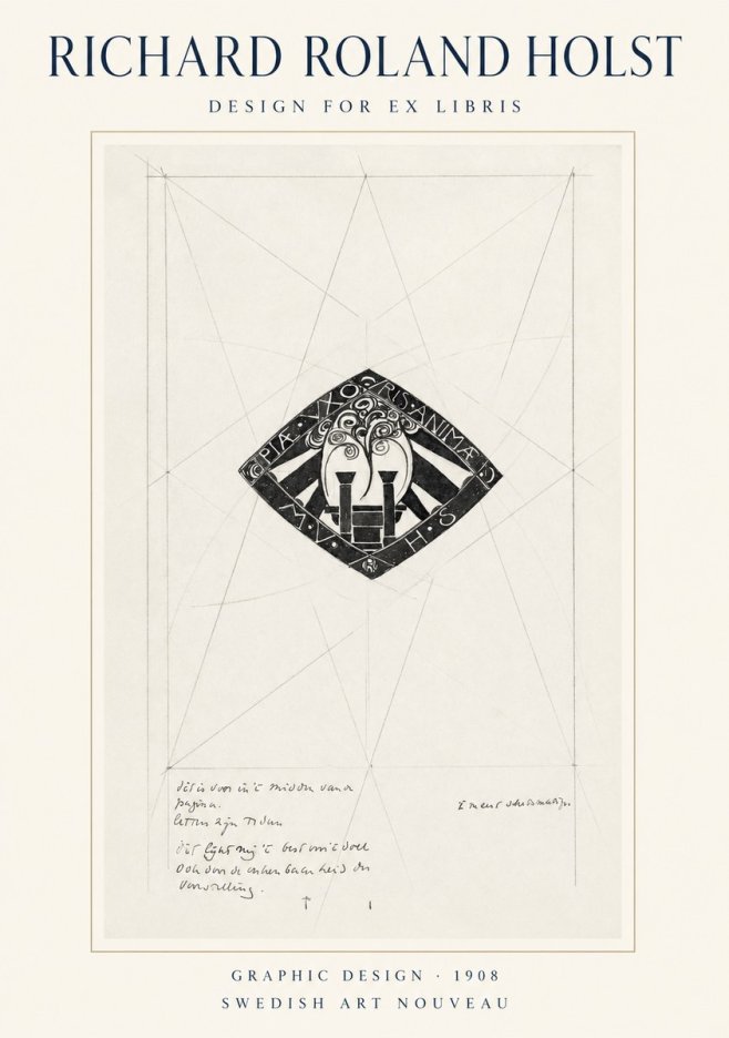 Richard Roland Holst Design for Ex Libris No1 - Poster
