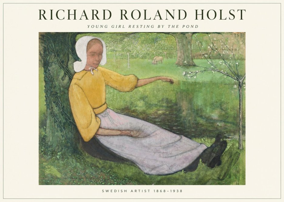 Richard Roland Holst Young Girl Resting by the Pond No1 - Poster