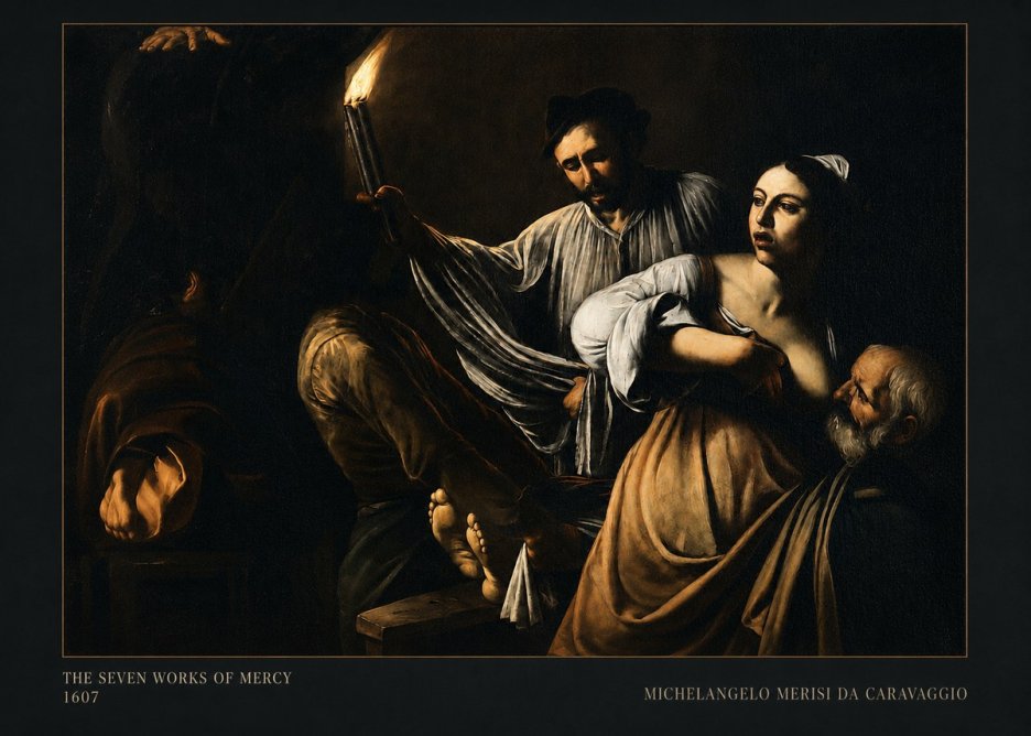 Michelangelo Merisi da Caravaggio The Seven Works of Mercy III No5 - Poster