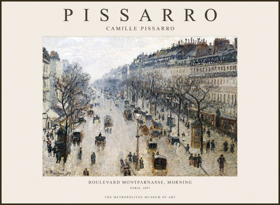 Pissarro Boulevard Montparnasse, Morning No1 - Poster