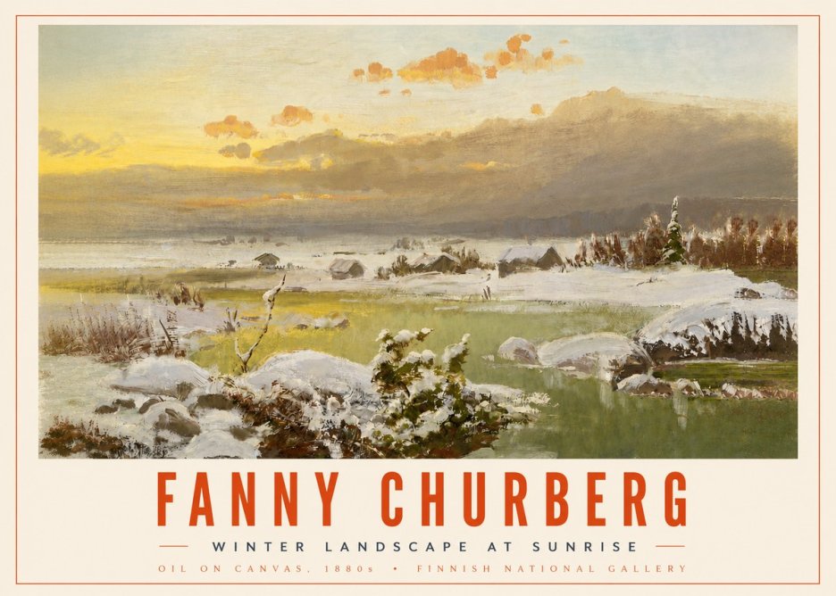 Fanny Churberg Winter Landscape at Sunrise No4 - Poster