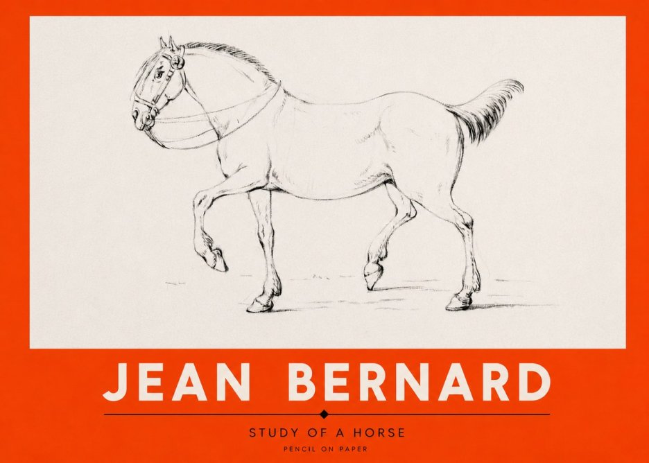 Jean Bernard Study of a Horse XVI No2 - Poster