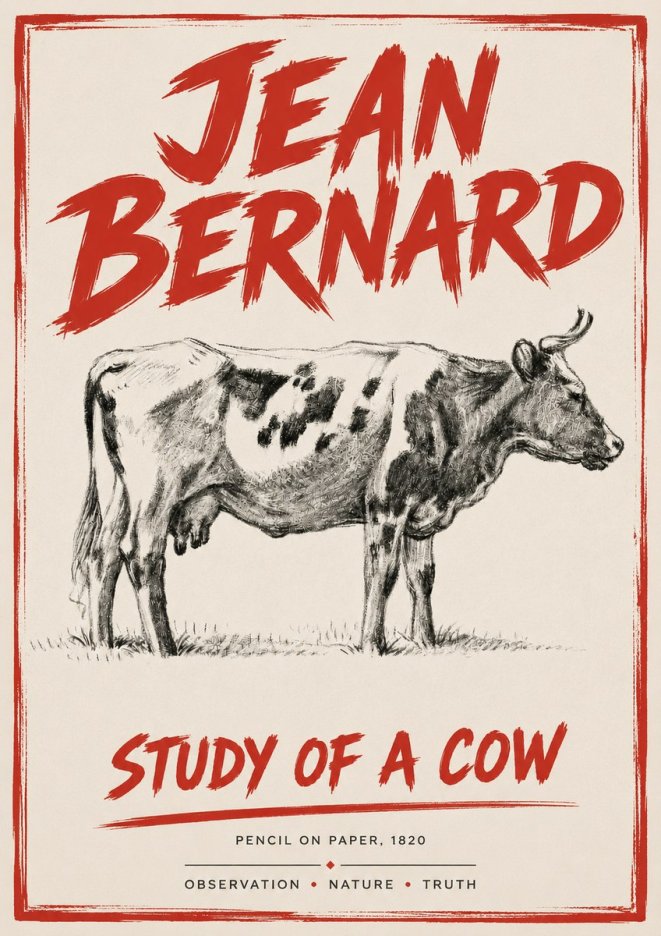 Jean Bernard Study of a Cow XX No4 - Poster