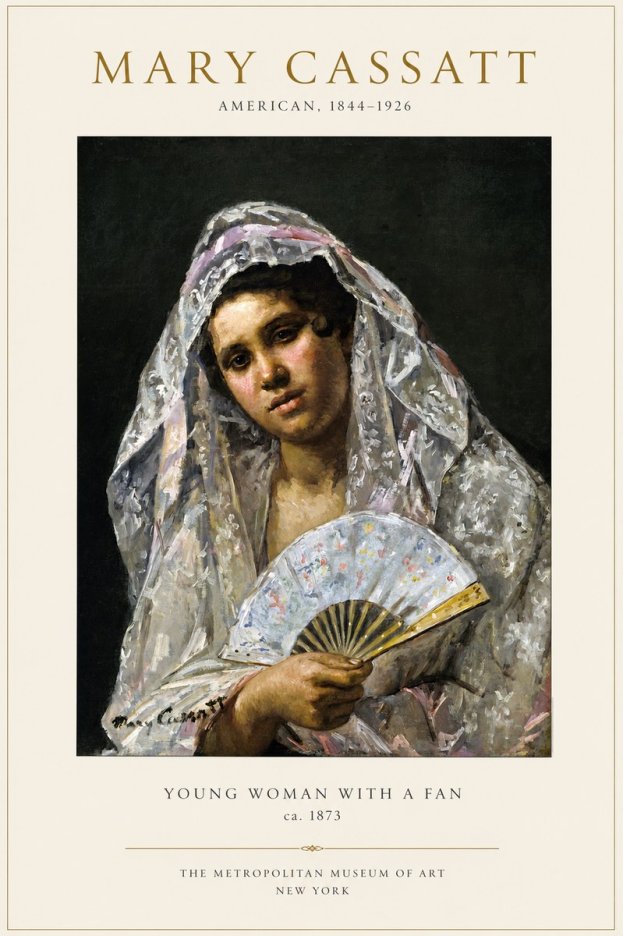 Mary Cassatt Young Woman with a Fan II No1 - Poster