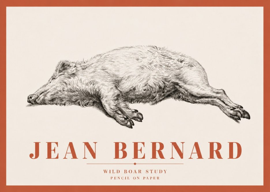 Jean Bernard Wild Boar Study No3 - Poster