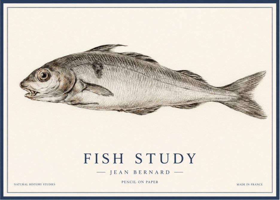 Jean Bernard Fish Study III No1 - Poster
