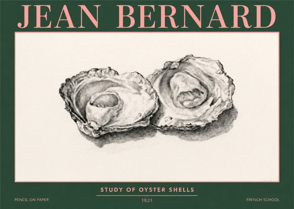 Jean Bernard Study of Oyster Shells No3 - Poster