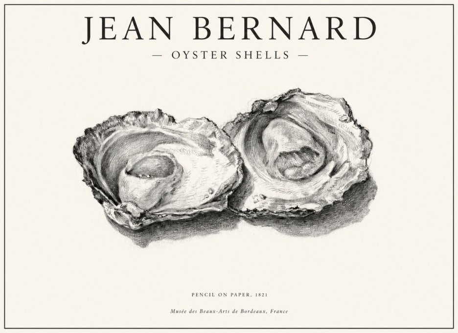 Jean Bernard Study of Oyster Shells No6 - Poster