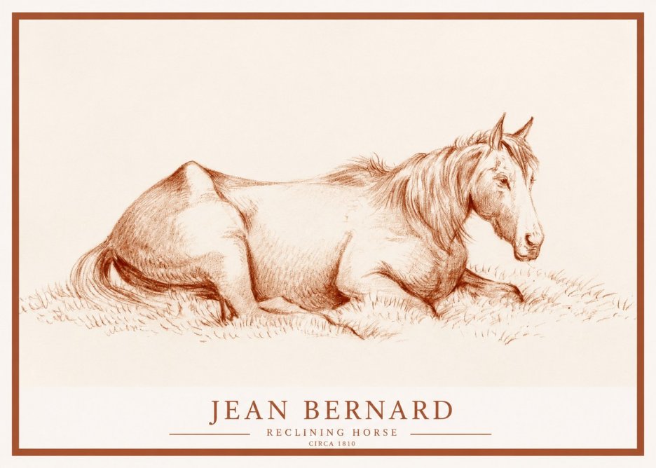 Jean Bernard Reclining Horse No1 - Poster