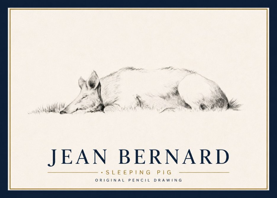 Jean Bernard Sleeping Pig II No4 - Poster